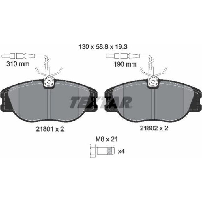 Textar 2180101 Bremsbelagsatz, Scheibenbremse Q+ Textar 2180101 Bremsbelagsatz, Scheibenbremse Q+