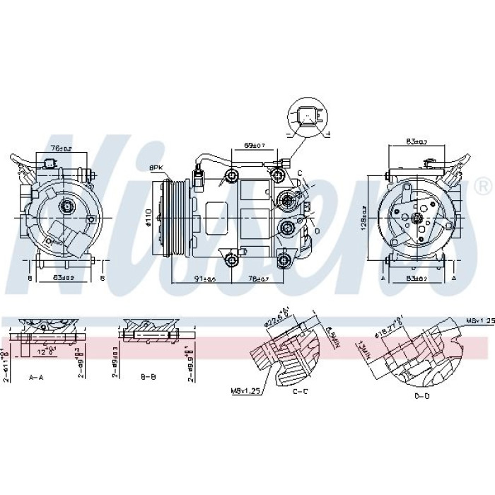 Nissens 890655 Kompressor, Klimaanlage FIRST FIT Nissens 890655 Kompressor, Klimaanlage FIRST FIT