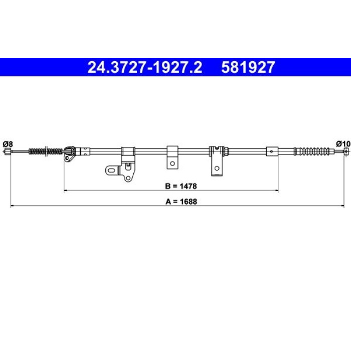 ATE 24.3727-1927.2 Seilzug, Feststellbremse ATE 24.3727-1927.2 Seilzug, Feststellbremse