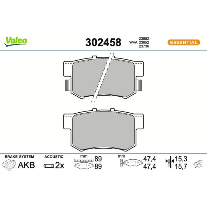 Valeo 302458 Bremsbelagsatz, Scheibenbremse ESSENTIAL