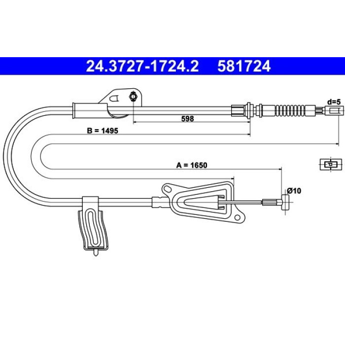 ATE 24.3727-1724.2 Seilzug, Feststellbremse ATE 24.3727-1724.2 Seilzug, Feststellbremse