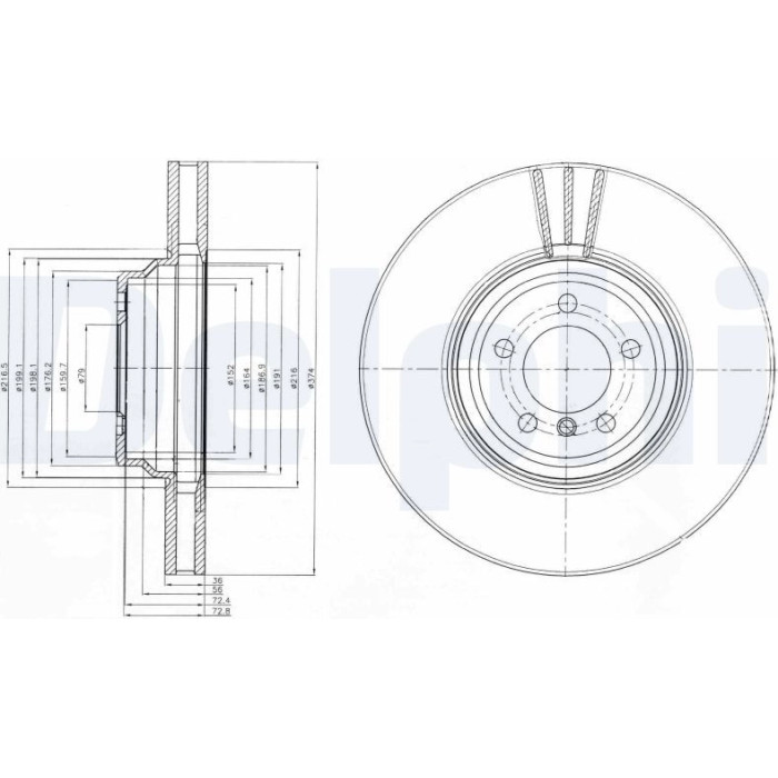 Delphi BG9915 Bremsscheibe