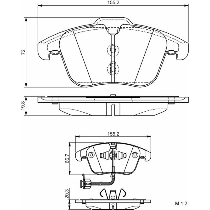 BOSCH 0 986 495 129 Bremsbelagsatz, Scheibenbremse BOSCH 0 986 495 129 Bremsbelagsatz, Scheibenbremse