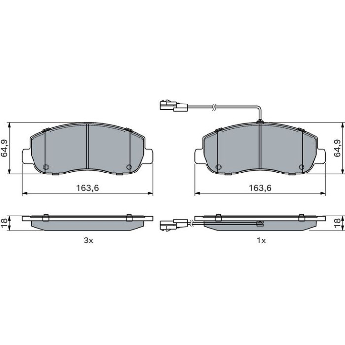 BOSCH 0 986 494 894 Bremsbelagsatz, Scheibenbremse BOSCH 0 986 494 894 Bremsbelagsatz, Scheibenbremse