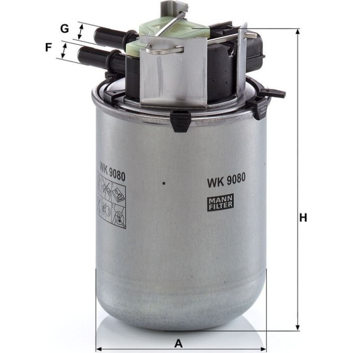 Mann-Filter WK 9080 Kraftstofffilter Mann-Filter WK 9080 Kraftstofffilter