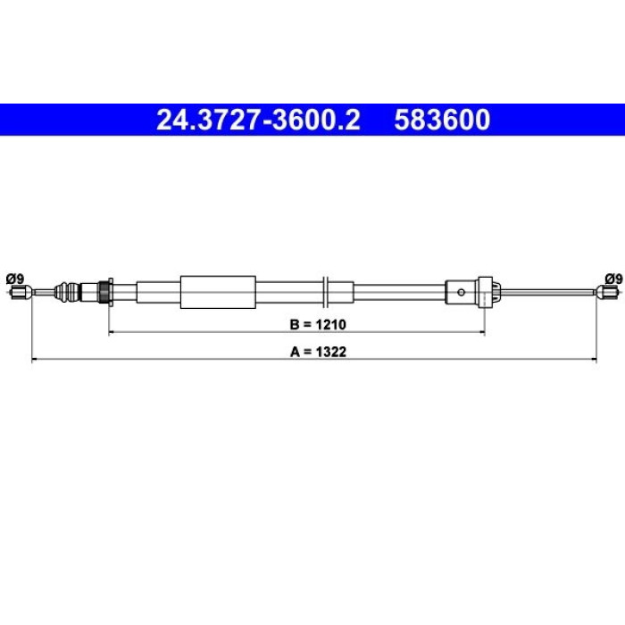 ATE 24.3727-3600.2 Seilzug, Feststellbremse ATE 24.3727-3600.2 Seilzug, Feststellbremse