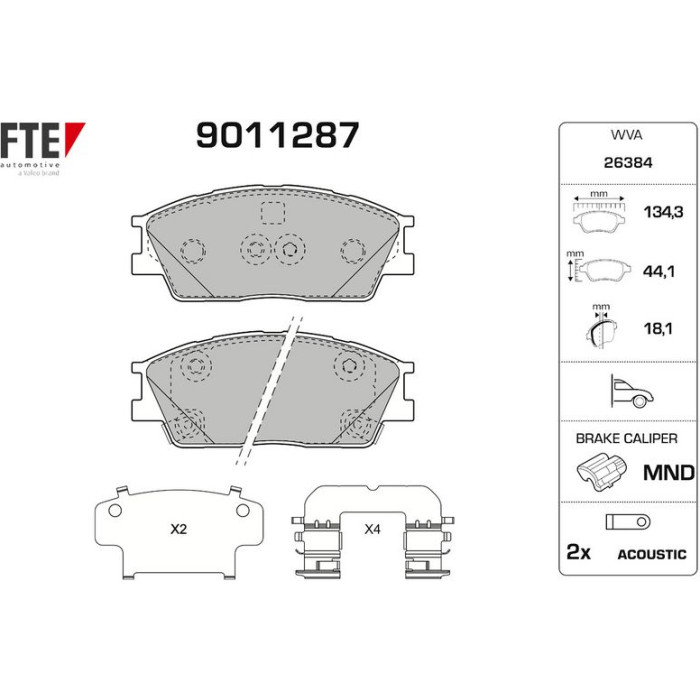 FTE 9011287 Bremsbelagsatz, Scheibenbremse FTE 9011287 Bremsbelagsatz, Scheibenbremse