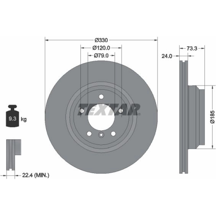 TEXTAR PRO+ 92137805 Bremsscheibe 330mm für BMW 1er, 3er, X1 innenbelüftet, beschichtet, hochgekohlt TEXTAR PRO+ 92137805 Bremsscheibe 330mm für BMW 1er, 3er, X1 innenbelüftet, beschichtet, hochgekohlt