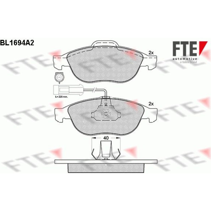 FTE 9010304 Bremsbelagsatz, Scheibenbremse