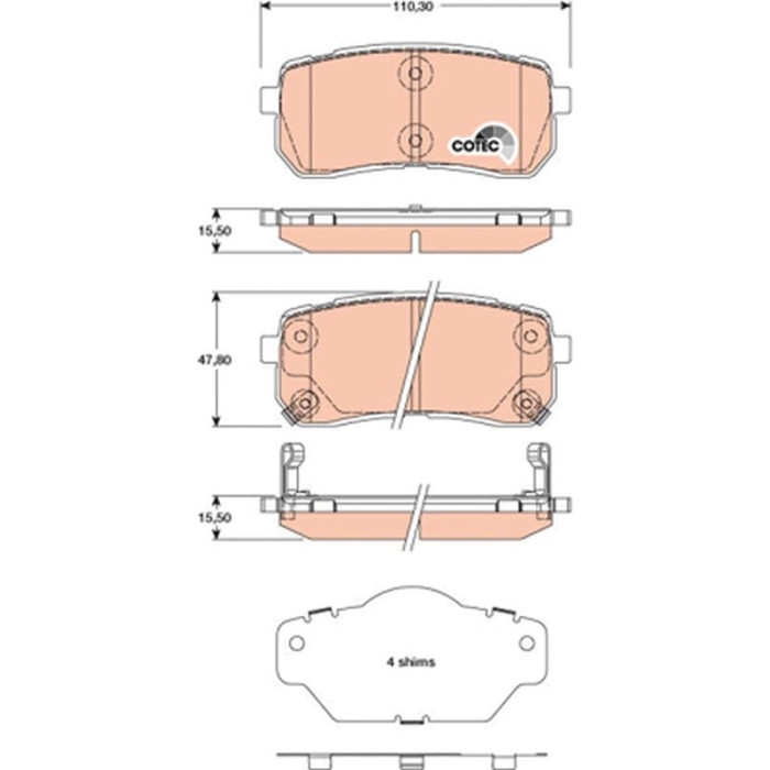 TRW GDB3449 Bremsbelagsatz, Scheibenbremse COTEC TRW GDB3449 Bremsbelagsatz, Scheibenbremse COTEC