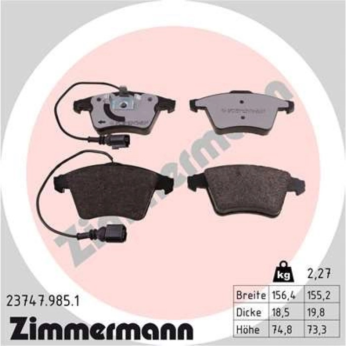 Zimmermann 23747.985.1 Bremsbelagsatz, Scheibenbremse rd:z Zimmermann 23747.985.1 Bremsbelagsatz, Scheibenbremse rd:z