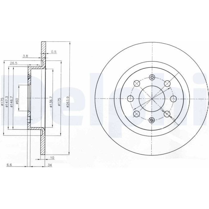 Delphi BG3945 Bremsscheibe Delphi BG3945 Bremsscheibe