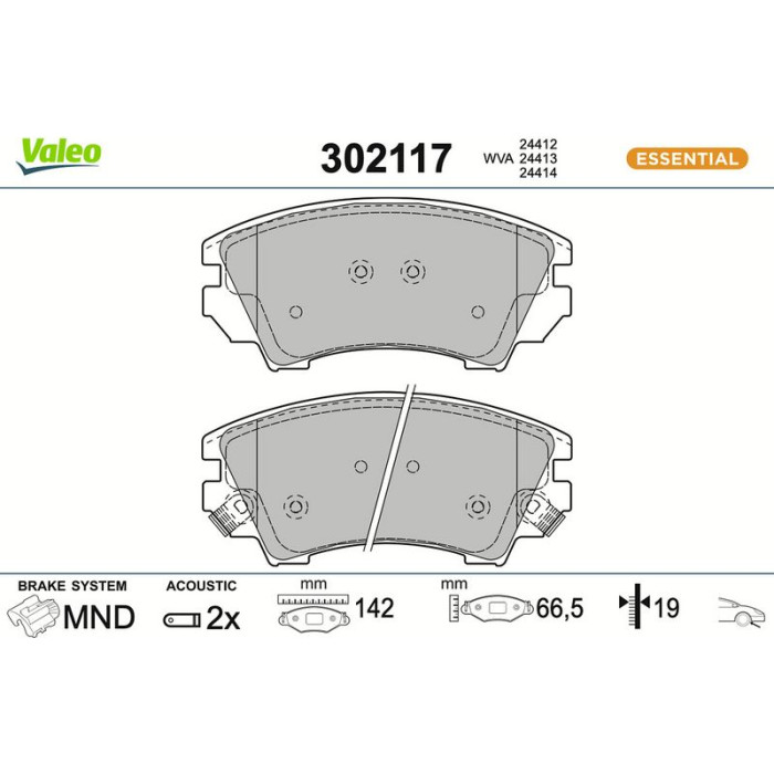 Valeo 302117 Bremsbelagsatz, Scheibenbremse ESSENTIAL Valeo 302117 Bremsbelagsatz, Scheibenbremse ESSENTIAL