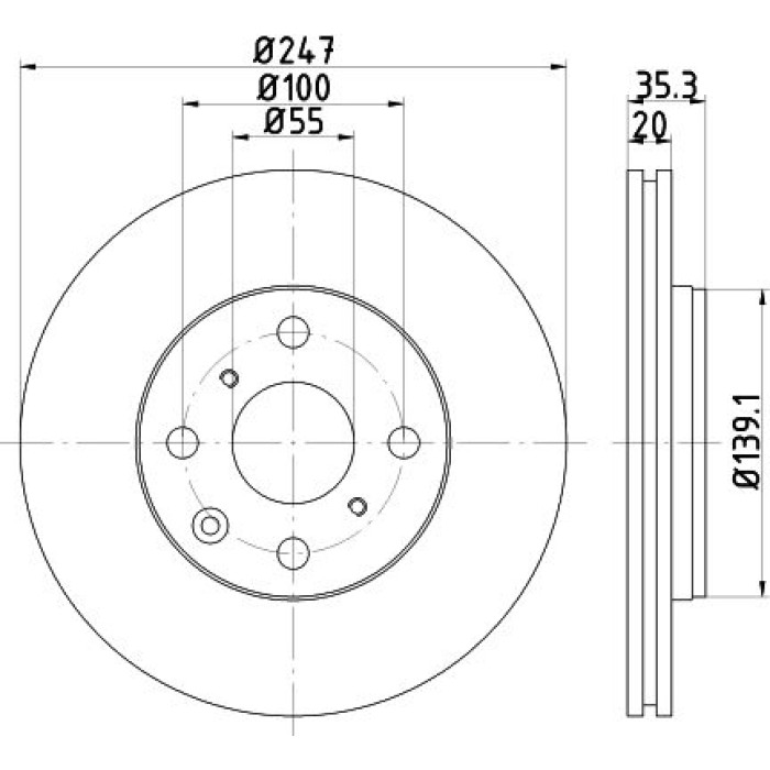 Hella 8DD 355 112-311 Bremsscheibe PRO Hella 8DD 355 112-311 Bremsscheibe PRO