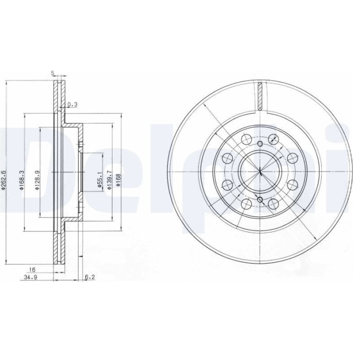 Delphi BG3825 Bremsscheibe
