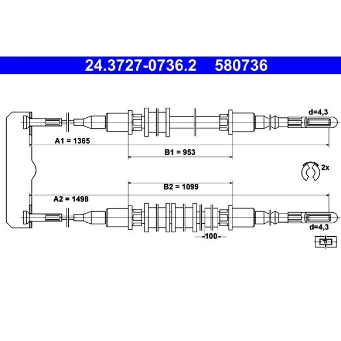 ATE 24.3727-0736.2 Seilzug, Feststellbremse