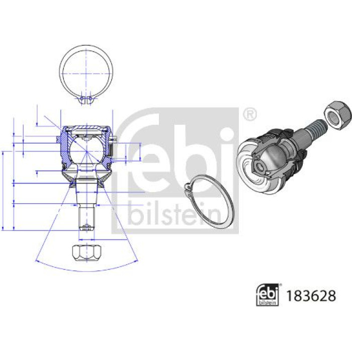 FEBI BILSTEIN 183628 Trag-/Führungsgelenk FEBI BILSTEIN 183628 Trag-/Führungsgelenk
