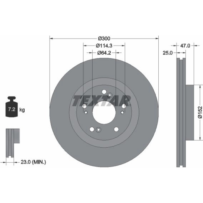 Textar 92186503 Bremsscheibe PRO Textar 92186503 Bremsscheibe PRO