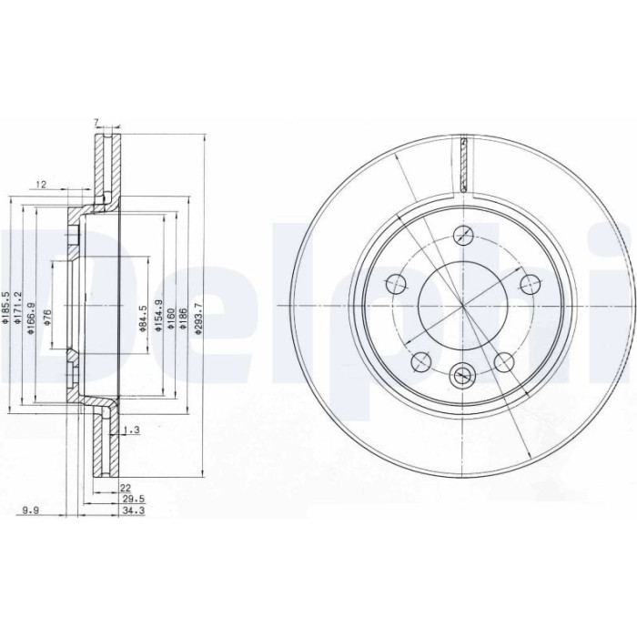 Delphi BG3893C Bremsscheibe