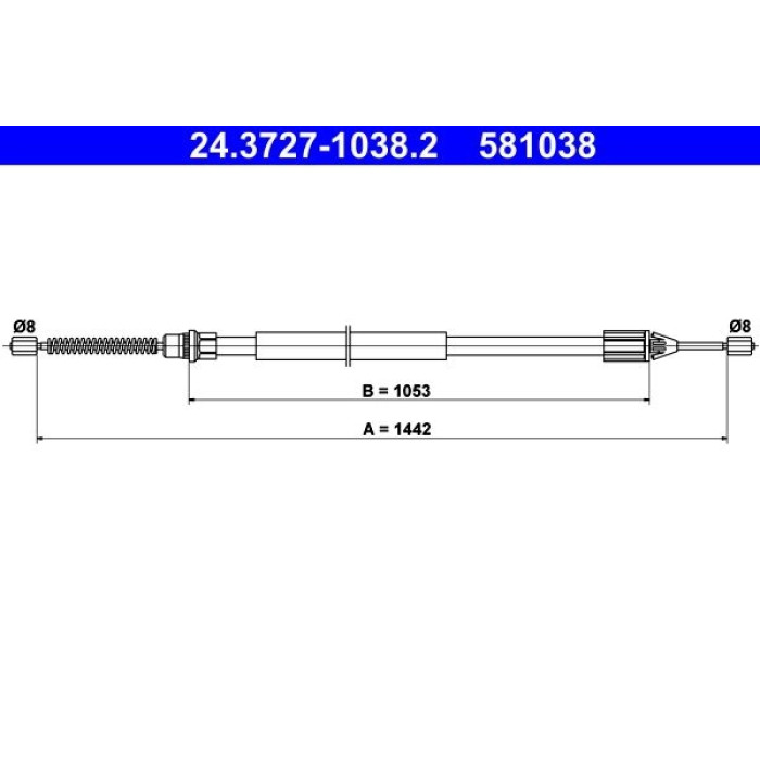 ATE 24.3727-1038.2 Seilzug, Feststellbremse ATE 24.3727-1038.2 Seilzug, Feststellbremse