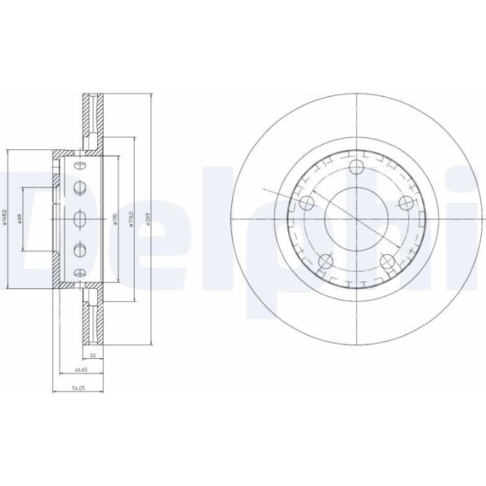 Delphi BG4057 Bremsscheibe