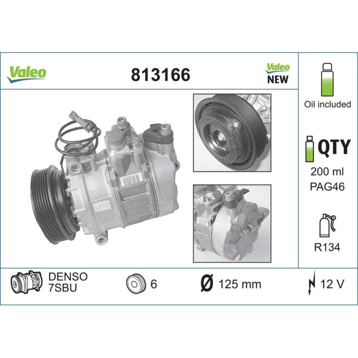 Valeo 813166 Kompressor, Klimaanlage CORE-FLEX Valeo 813166 Kompressor, Klimaanlage CORE-FLEX