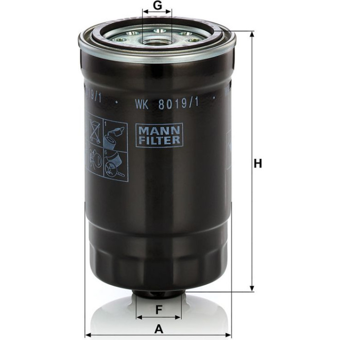 Mann-Filter WK 8019/1 Kraftstofffilter Mann-Filter WK 8019/1 Kraftstofffilter