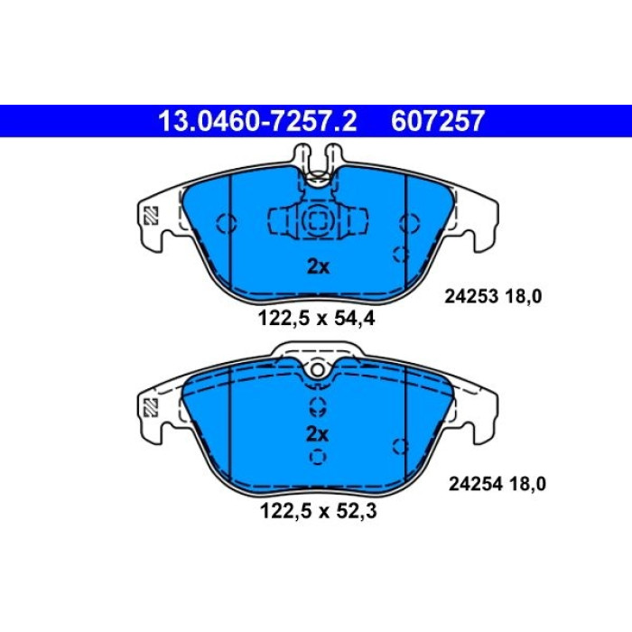 ATE 13.0460-7257.2 Bremsbelagsatz, Scheibenbremse ATE 13.0460-7257.2 Bremsbelagsatz, Scheibenbremse