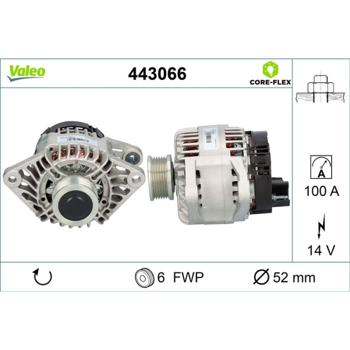 Valeo 443066 Generator CORE-FLEX
