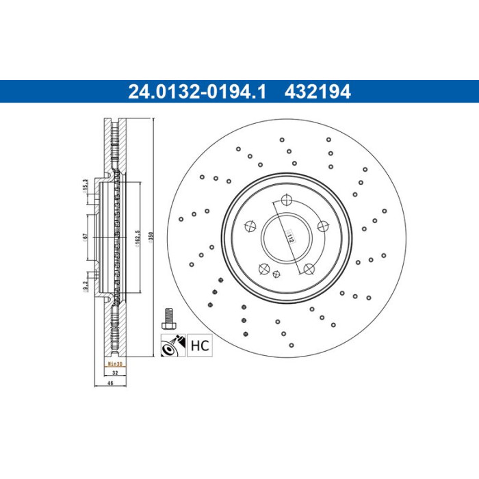 Bremsscheibe 24.0132-0194.1 Bremsscheibe 24.0132-0194.1