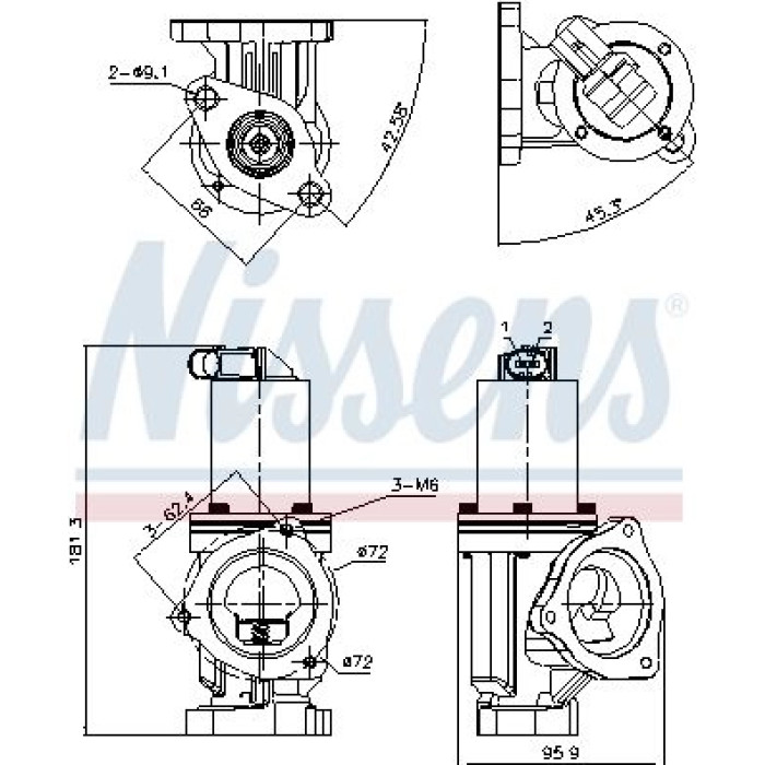 Nissens 98167 AGR-Ventil FIRST FIT Nissens 98167 AGR-Ventil FIRST FIT