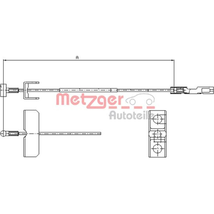 Metzger 11.6802 Seilzug, Feststellbremse Metzger 11.6802 Seilzug, Feststellbremse