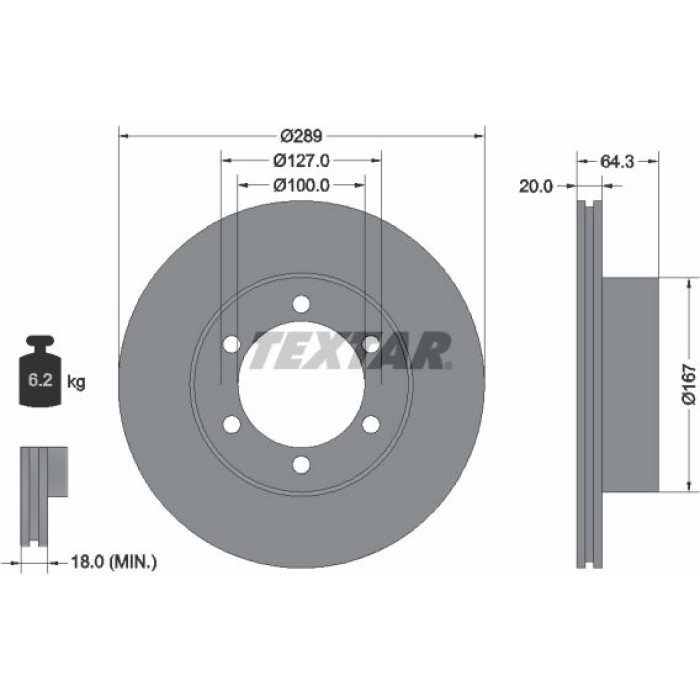 Textar 92076300 Bremsscheibe Textar 92076300 Bremsscheibe