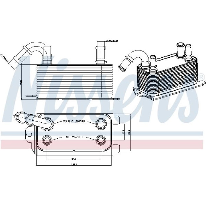 Nissens 90661 Ölkühler, Automatikgetriebe Nissens 90661 Ölkühler, Automatikgetriebe