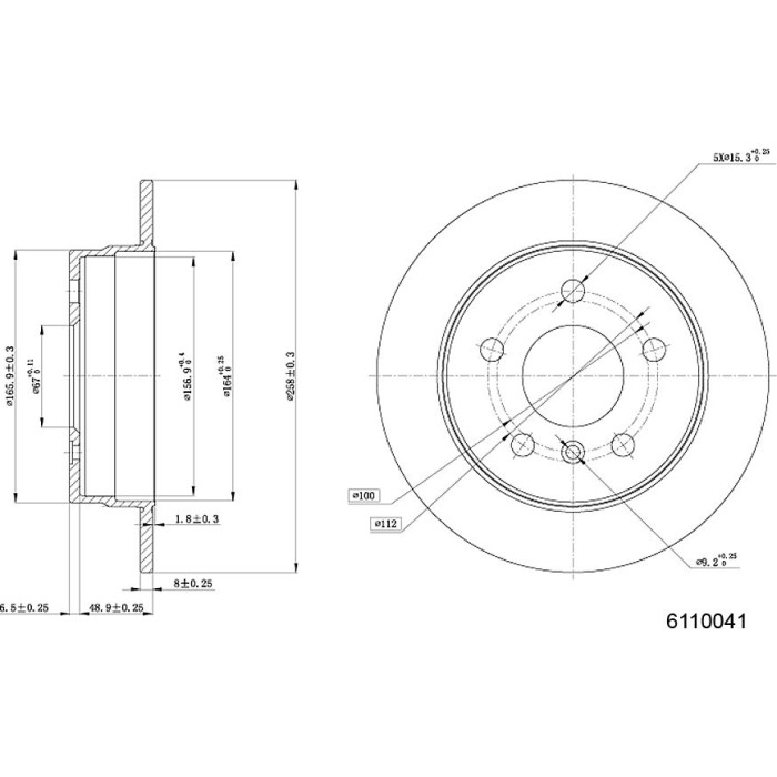 Metzger 6110041 Bremsscheibe