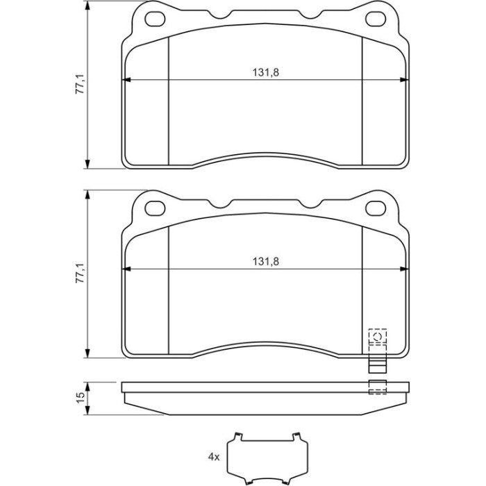 BOSCH 0 986 494 395 Bremsbelagsatz, Scheibenbremse