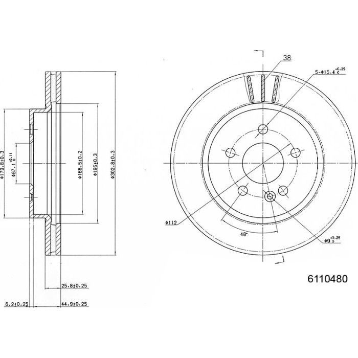 Metzger 6110480 Bremsscheibe