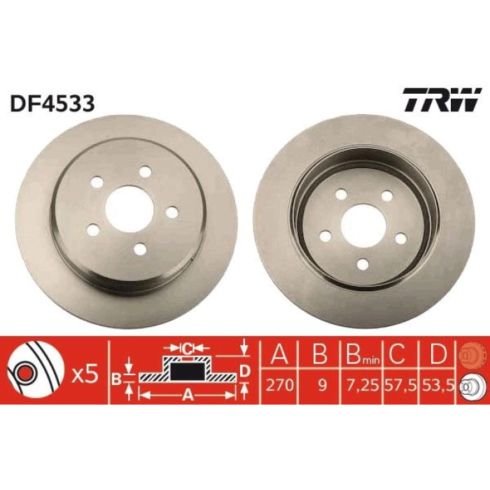 TRW DF4533 Bremsscheibe