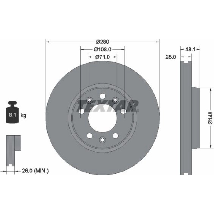 Textar 92156903 Bremsscheibe PRO Textar 92156903 Bremsscheibe PRO