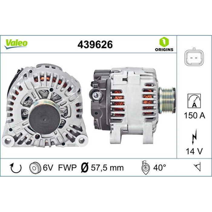 Valeo 439626 Generator ORIGINS - NEW O.E. TECHNOLOGIE Valeo 439626 Generator ORIGINS - NEW O.E. TECHNOLOGIE