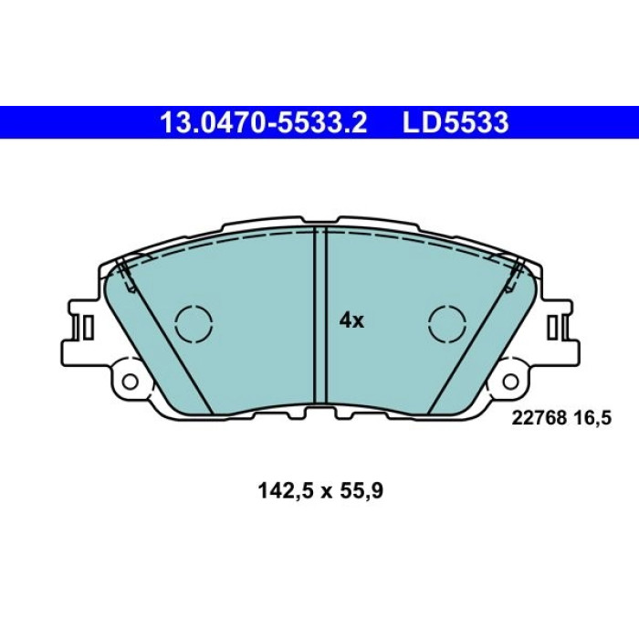 ATE 13.0470-5533.2 Bremsbelagsatz, Scheibenbremse Ceramic ATE 13.0470-5533.2 Bremsbelagsatz, Scheibenbremse Ceramic