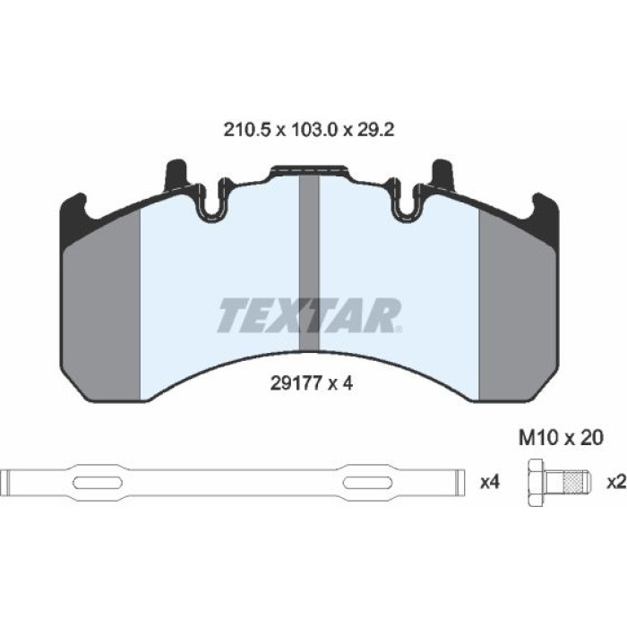 Textar 2917705 Bremsbelagsatz, Scheibenbremse