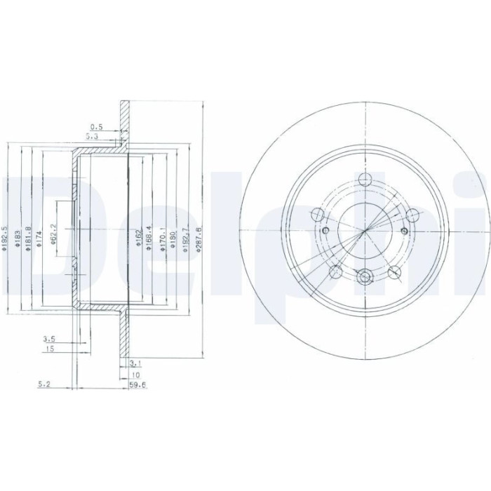 Delphi BG3183 Bremsscheibe Delphi BG3183 Bremsscheibe