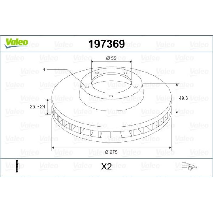 Valeo 197369 Bremsscheibe Valeo 197369 Bremsscheibe
