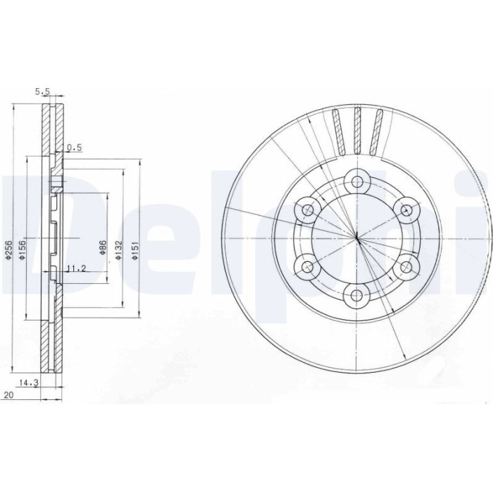 Delphi BG2416 Bremsscheibe