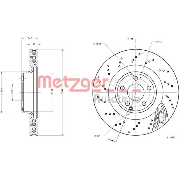 Metzger 6110832 Bremsscheibe