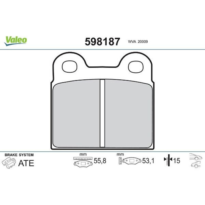 Valeo 598187 Bremsbelagsatz, Scheibenbremse