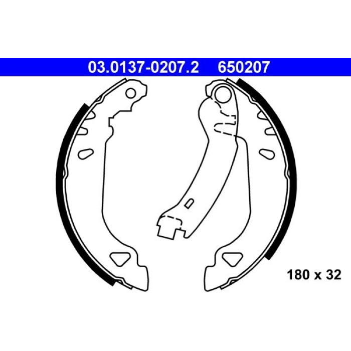 ATE 03.0137-0207.2 Bremsbackensatz ATE 03.0137-0207.2 Bremsbackensatz