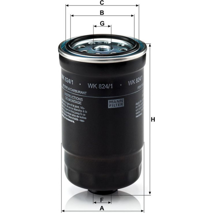 Mann-Filter WK 824/1 Kraftstofffilter