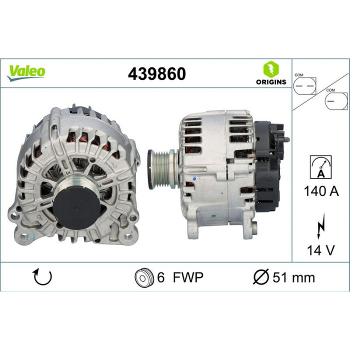 Valeo 439860 Generator ORIGINS - NEW O.E. TECHNOLOGIE Valeo 439860 Generator ORIGINS - NEW O.E. TECHNOLOGIE